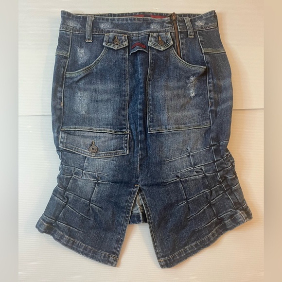 Marithe Francois Girbaud Blue Denim Mini Skirt - Picture 1 of 13